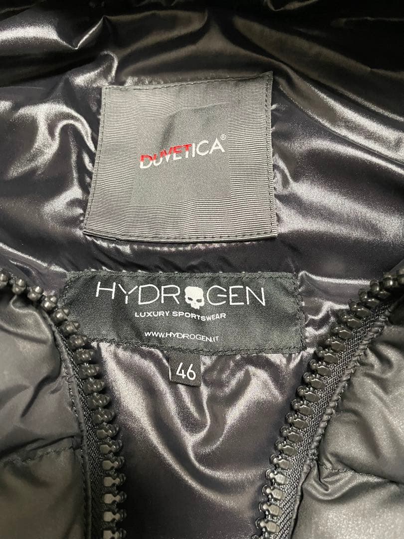 ハイドロゲンxデュベティカ迷彩　ダウンベスト　ブラック　46 カモフラージュ