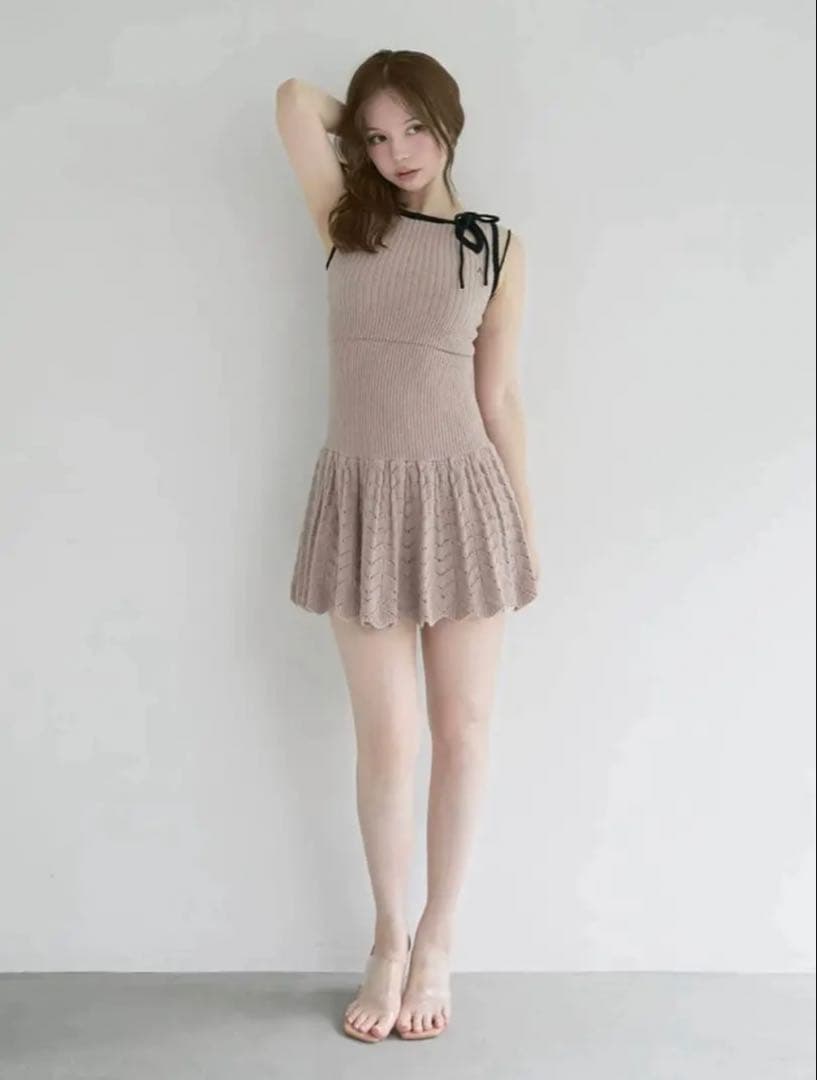 andmary Heart crochet mini dress 正規品