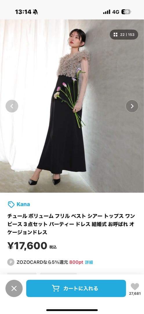 チュール ボリューム フリル ベスト シアー トップス ワンピース