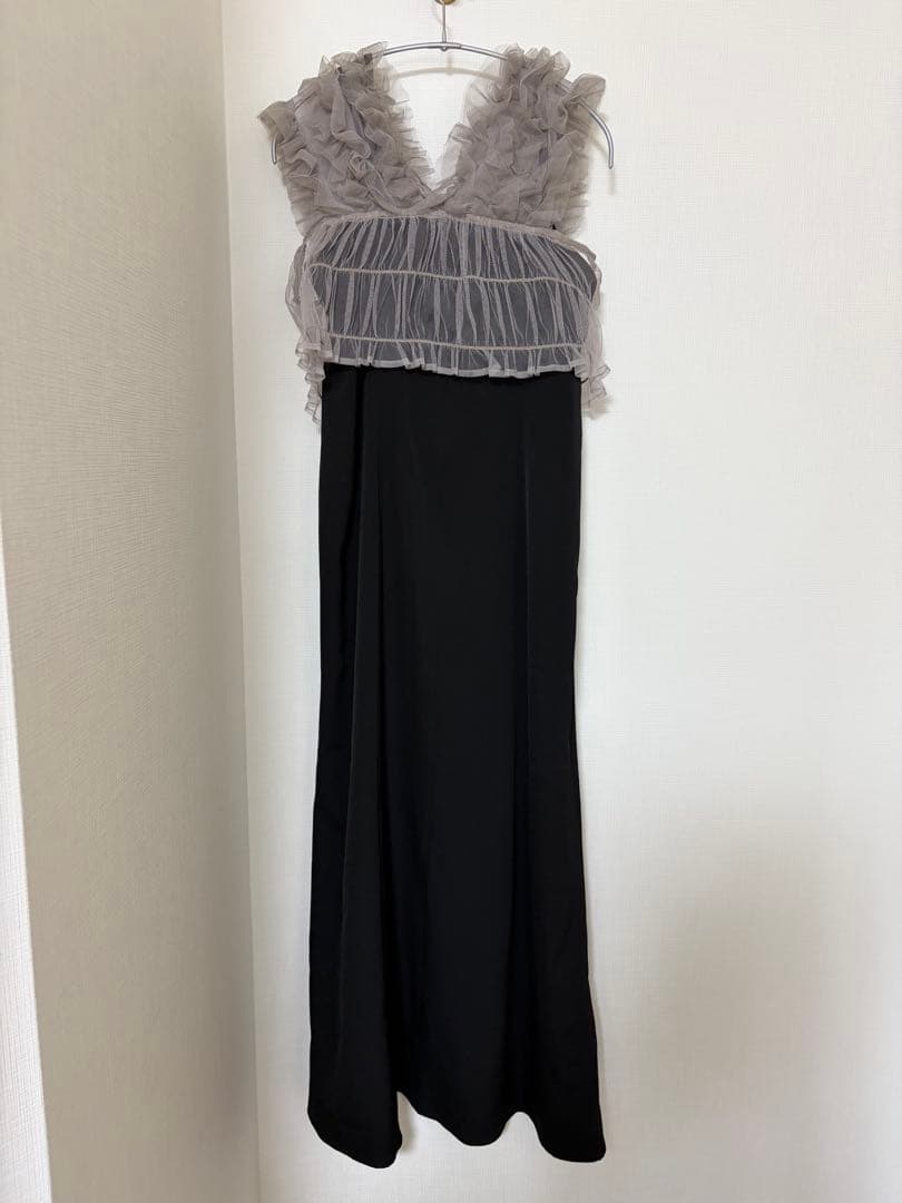 チュール ボリューム フリル ベスト シアー トップス ワンピース