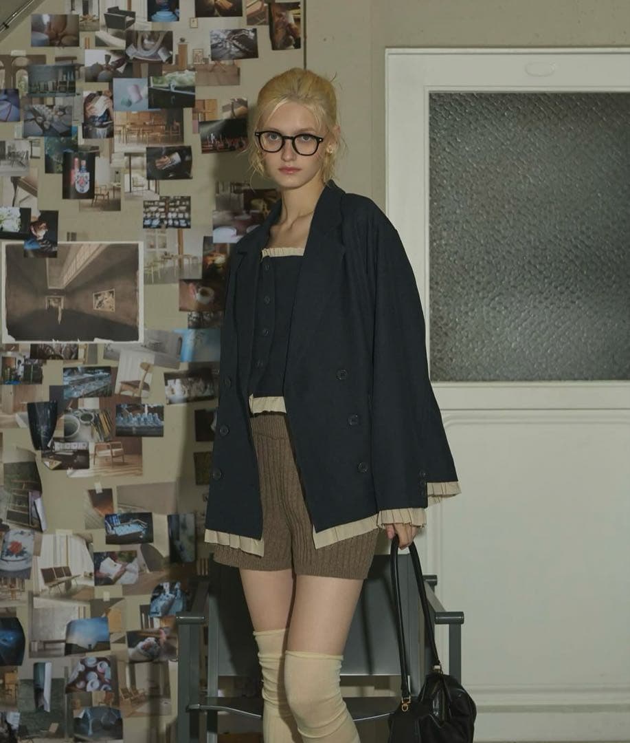 【loin nuit】フリルレイヤードデザインジャケット/ビスチェ 2点セット