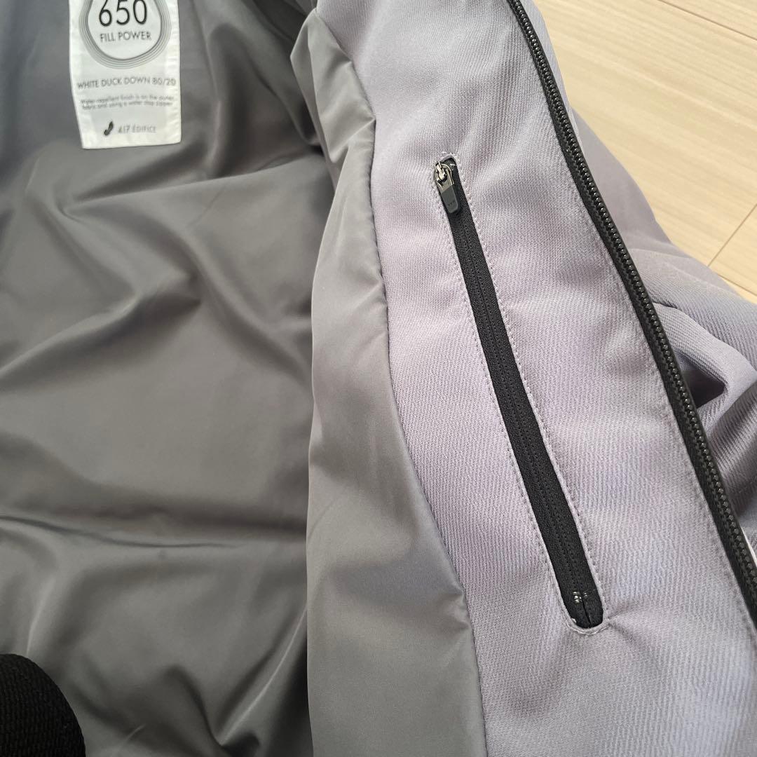 417 EDIFICE ダウンジャケットM グレー　650FP