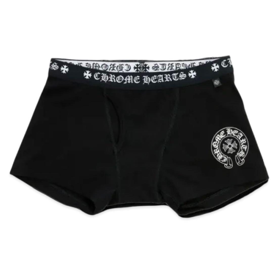 ギフト包装✨一番人気Ｍ クロムハーツ ホースシューボクサーパンツ 黒×白 新品