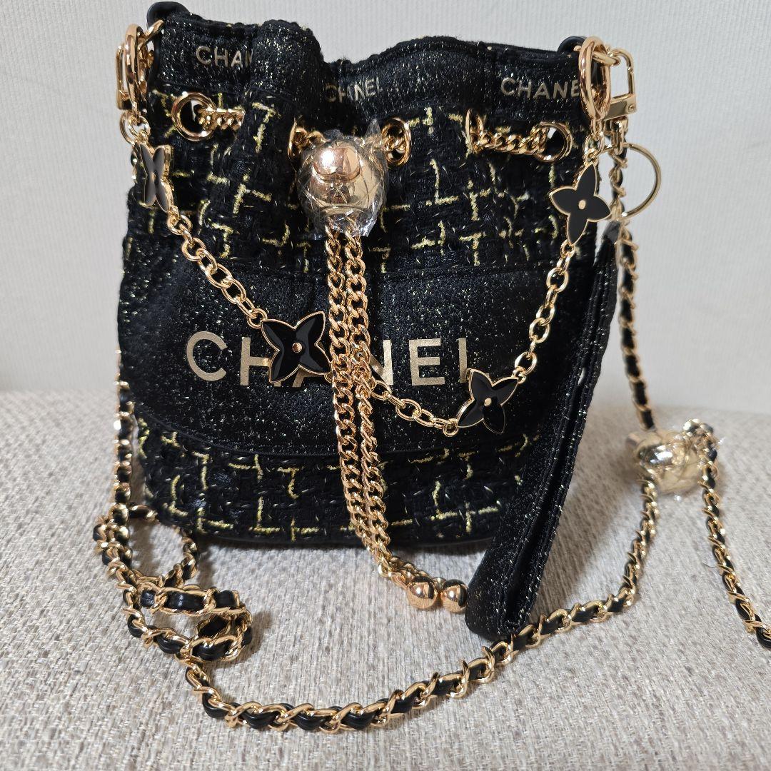CHANEL ツイード ショルダーバッグ ブラック