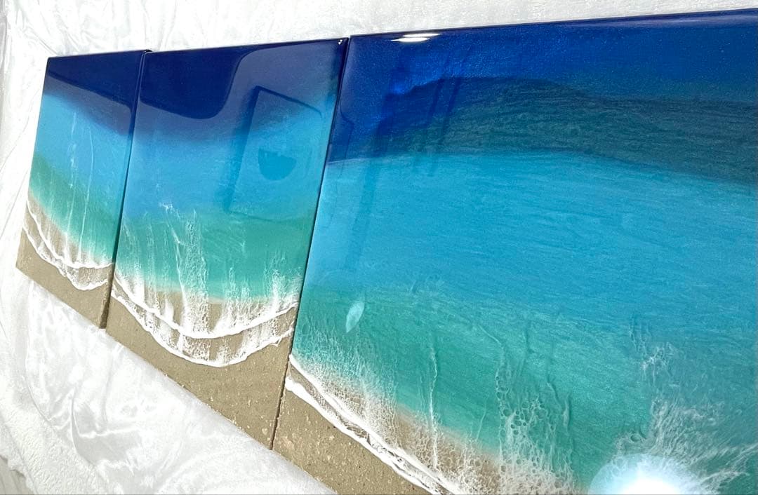 3 waveオーシャンレジン　パネル　NO14