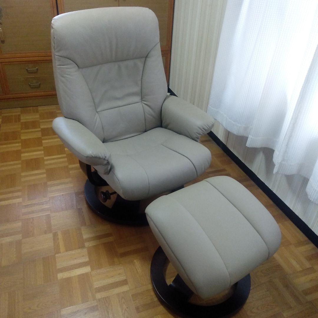 セット販売 ①本体 リクライニングチェアソファ オットマン 引取り可能