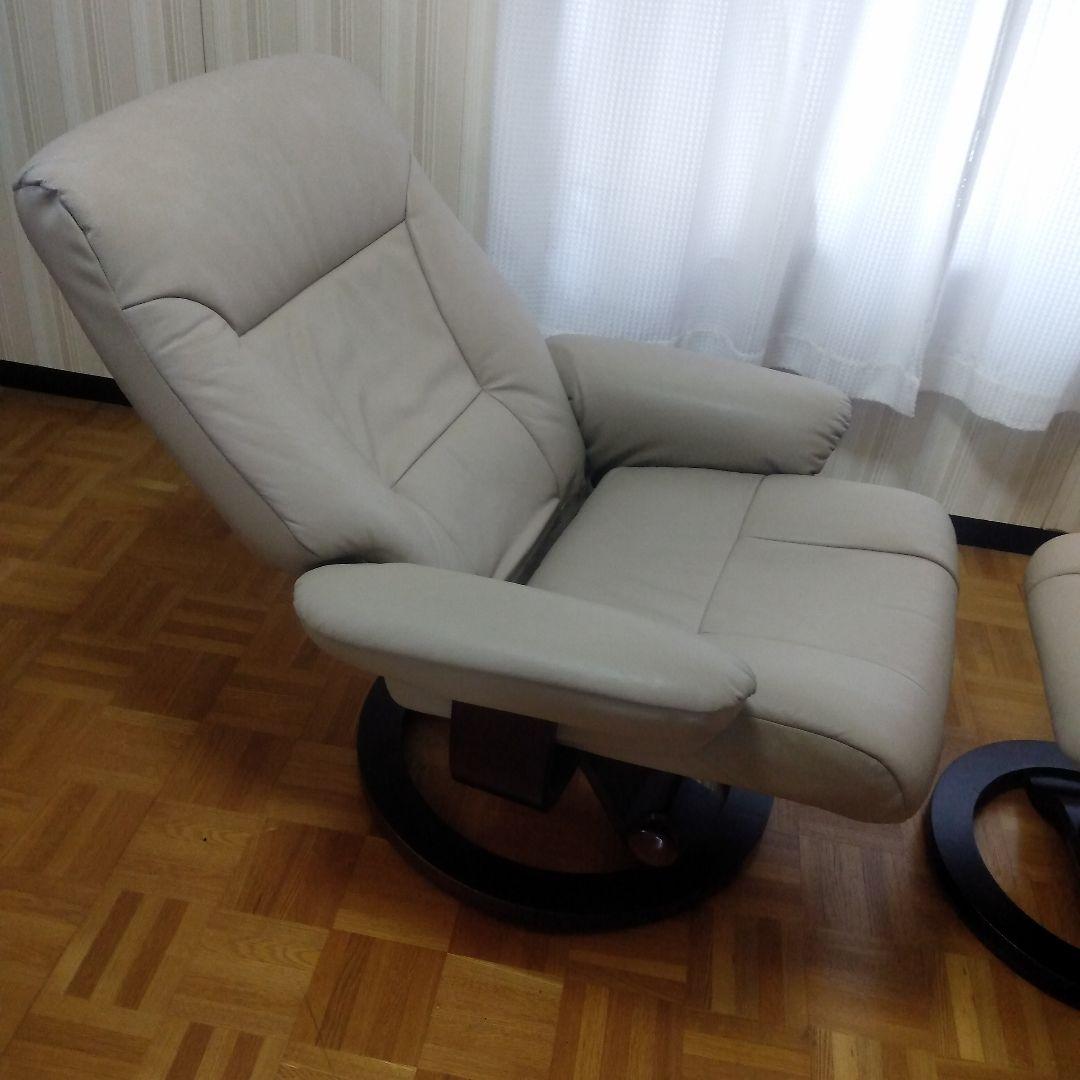 セット販売 ①本体 リクライニングチェアソファ オットマン 引取り可能