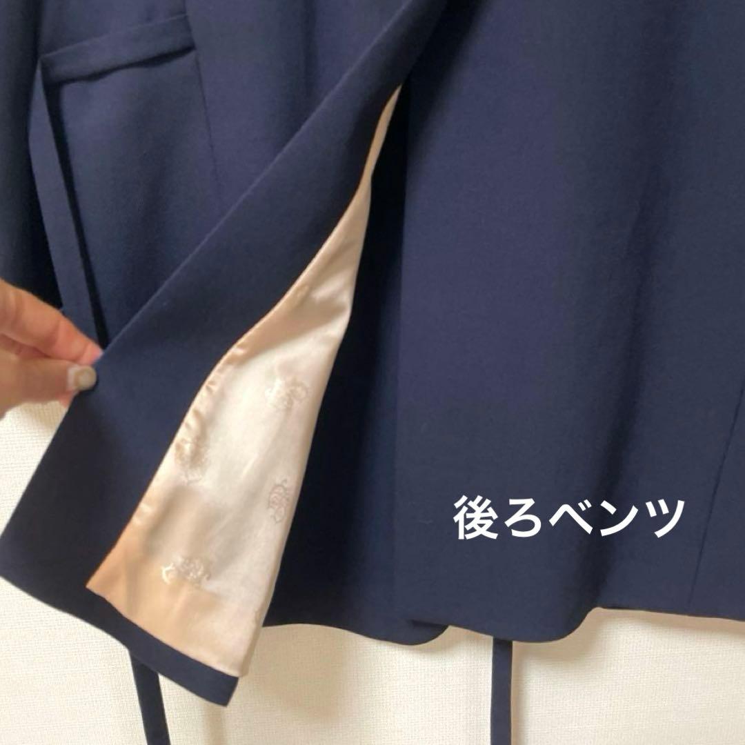 美品Chloe′ 38 ネイビー テーラードジャケット ピンクベージュ裏地