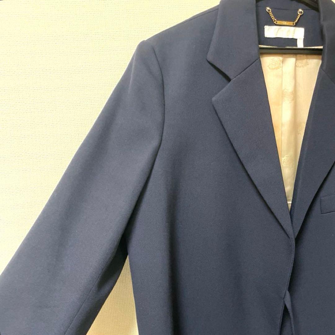 美品Chloe′ 38 ネイビー テーラードジャケット ピンクベージュ裏地