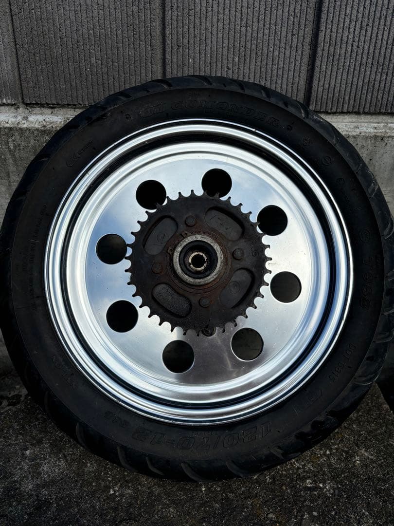 ニ*チ様 エイプ50 エイプ100 アルミホイール　前後セット　12インチ