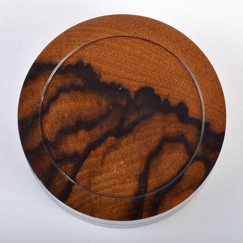 茶道具　福田耕一作　黒柿　鈴虫蒔絵　螺鈿装飾　香合　共箱　M　R4255