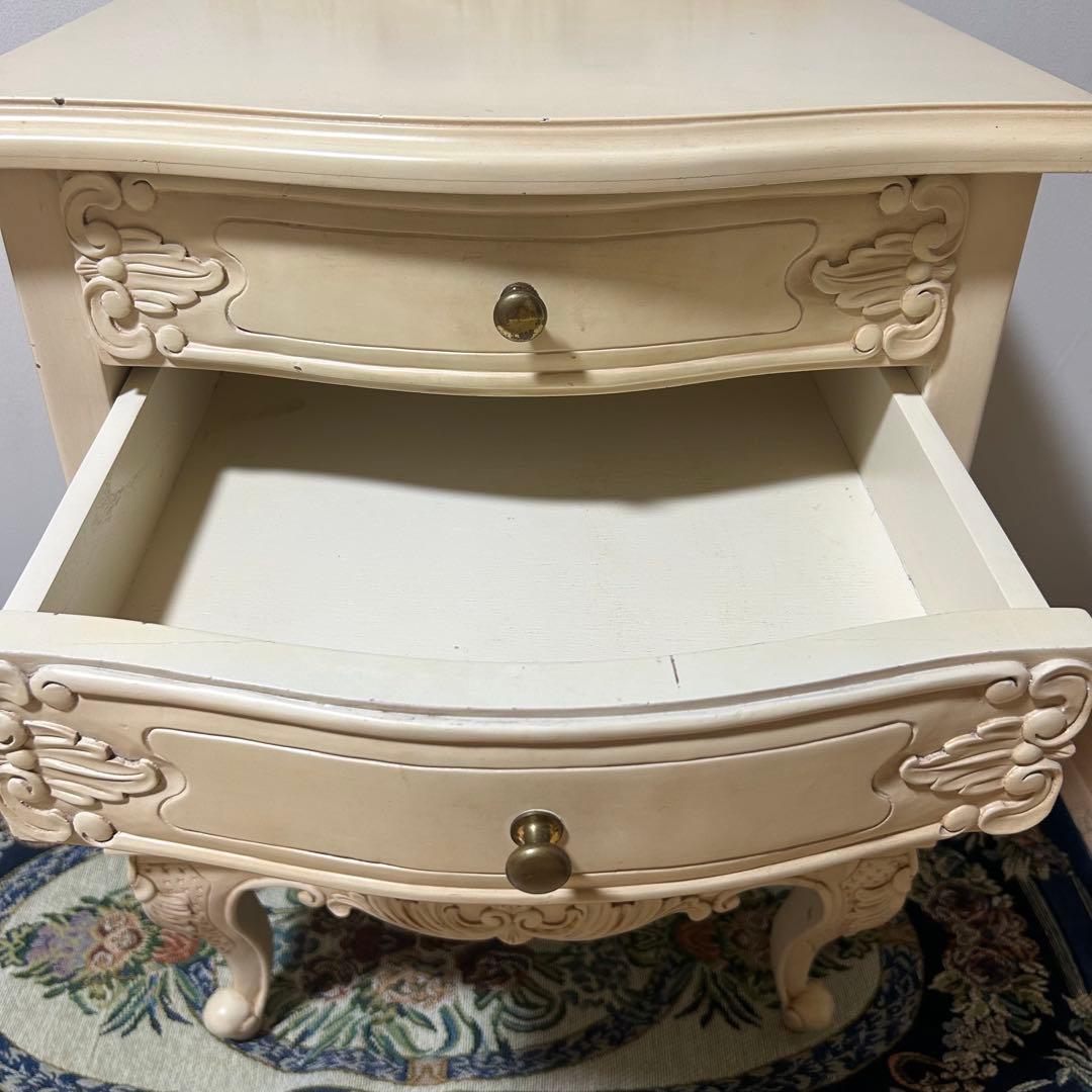 アイボリー 天然木 クラシックチェスト 4段　猫脚