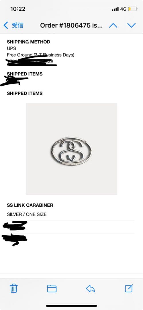 stussy インフルエンサー着用 カラビナ 新品未使用 完売品