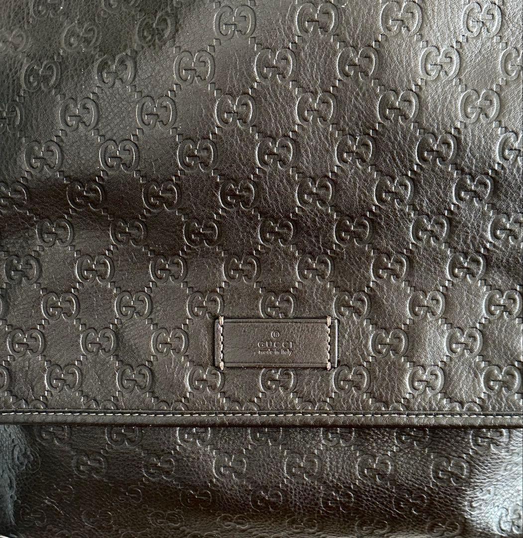 グッチシマ　メンズ　斜めかけバッグ　ダークブラウン