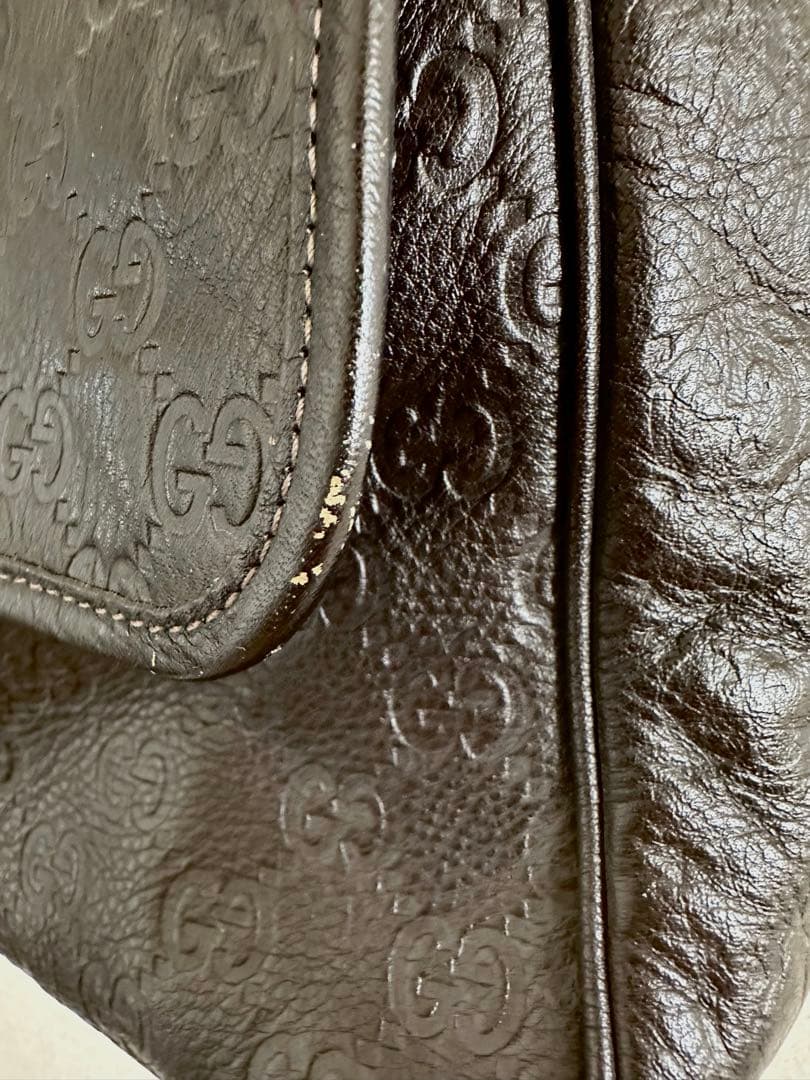 グッチシマ　メンズ　斜めかけバッグ　ダークブラウン