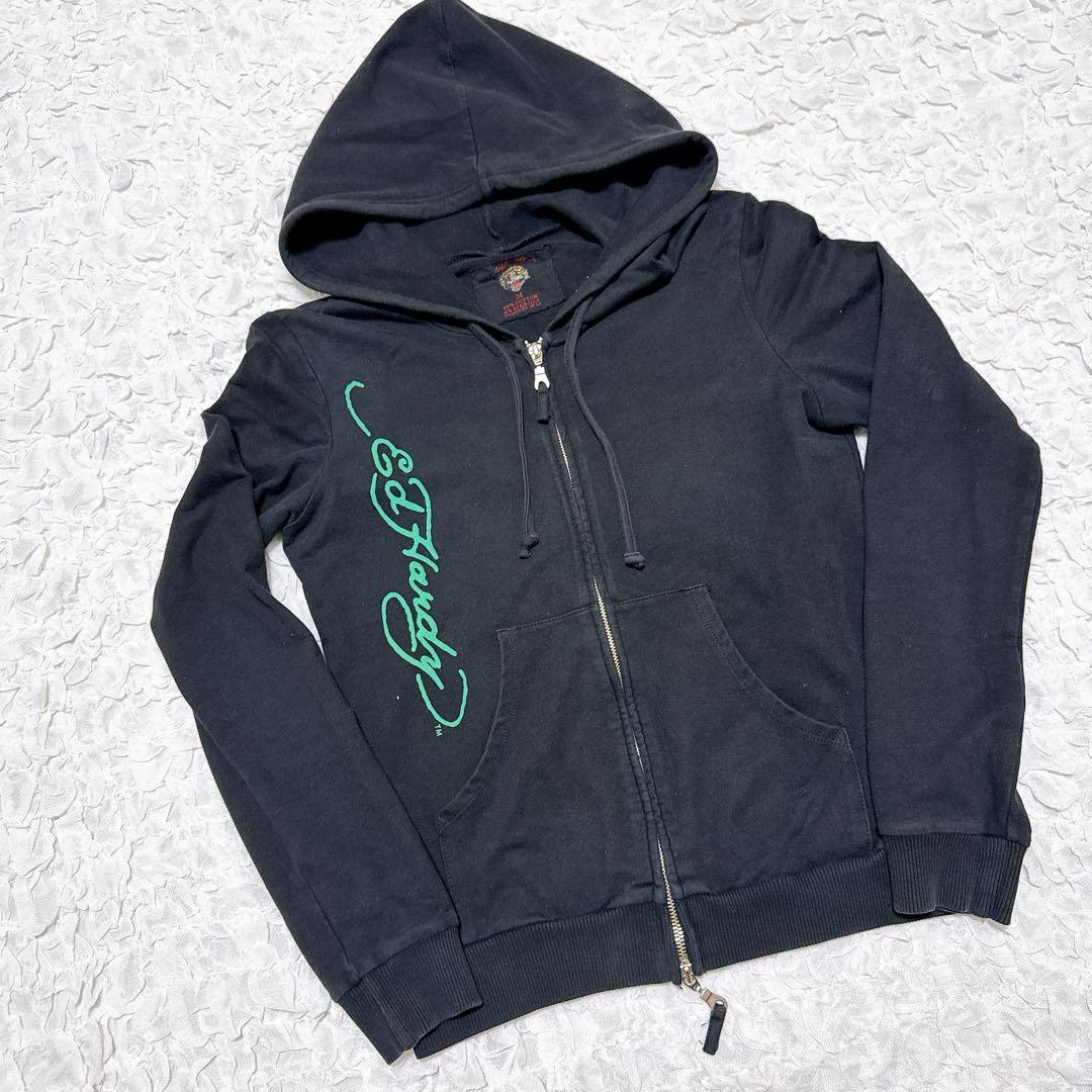 エドハーディ クリスチャンオードジェー フルジップ パーカー ドクロ ストーン