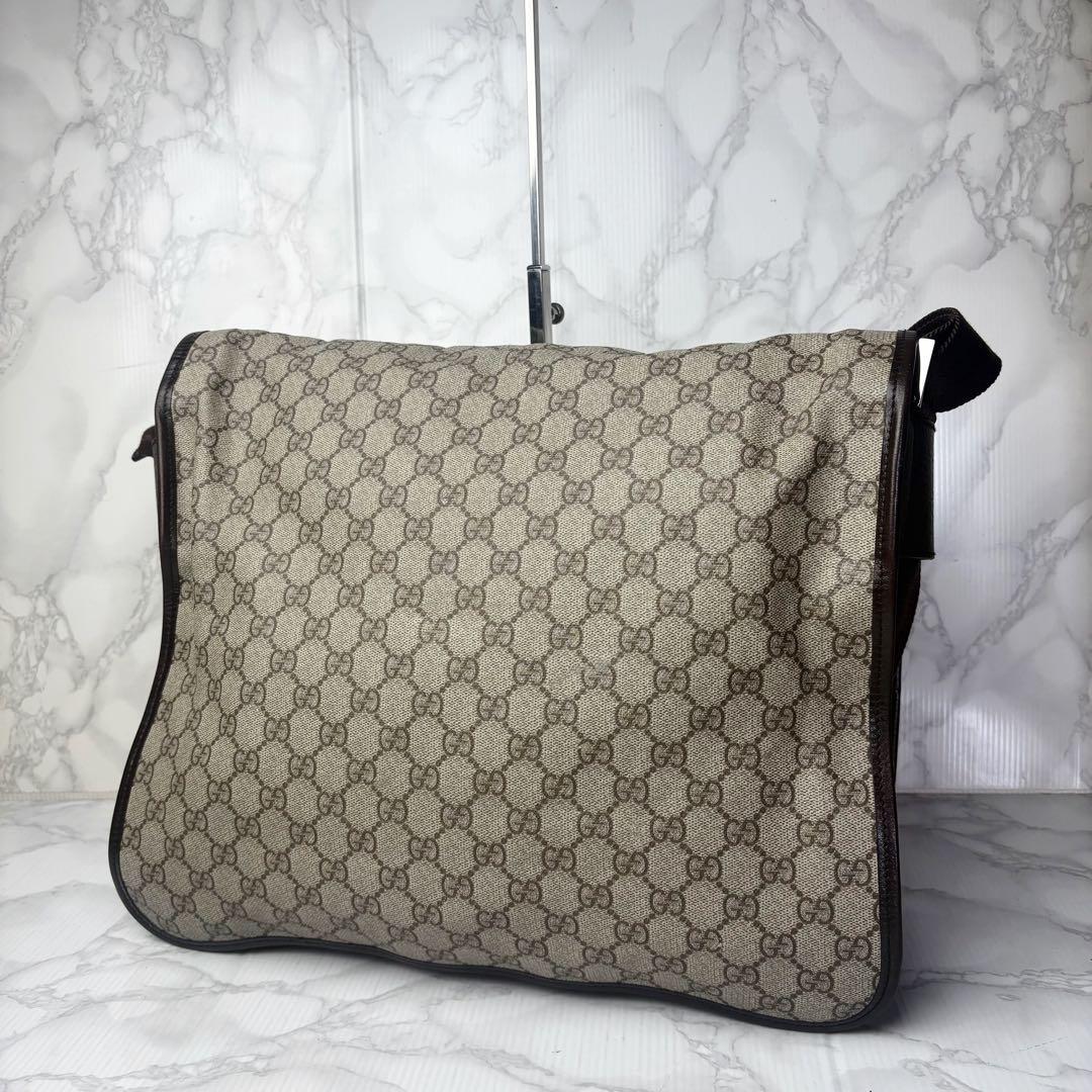 031 美品 GUCCI PVC ショルダーバッグ GGスプリーム 大容量 u1