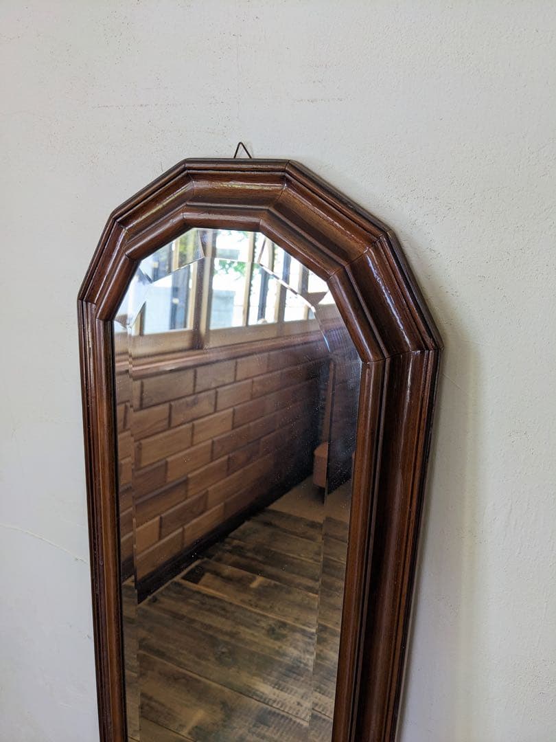 クラシックな木製 全身鏡 アンティーク 姿見