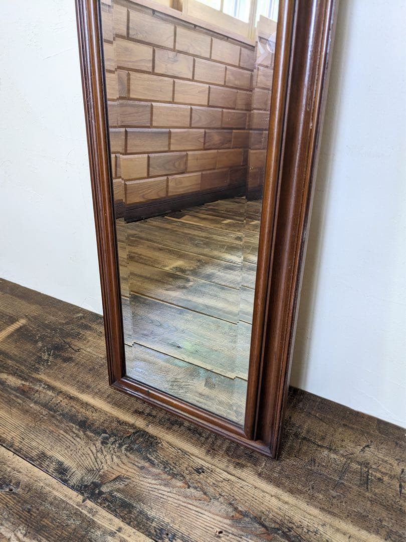 クラシックな木製 全身鏡 アンティーク 姿見