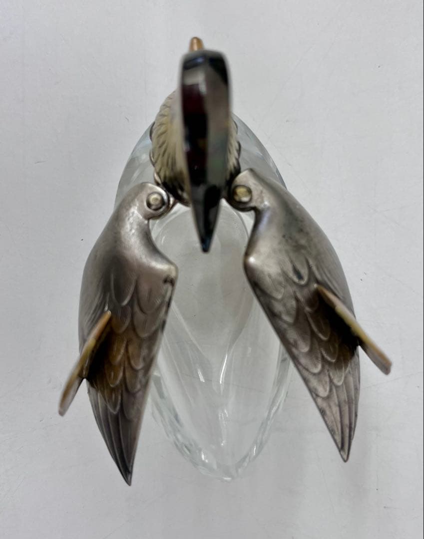 再値下げ！【中古品】銀製 オシドリの置物／専用ケース
