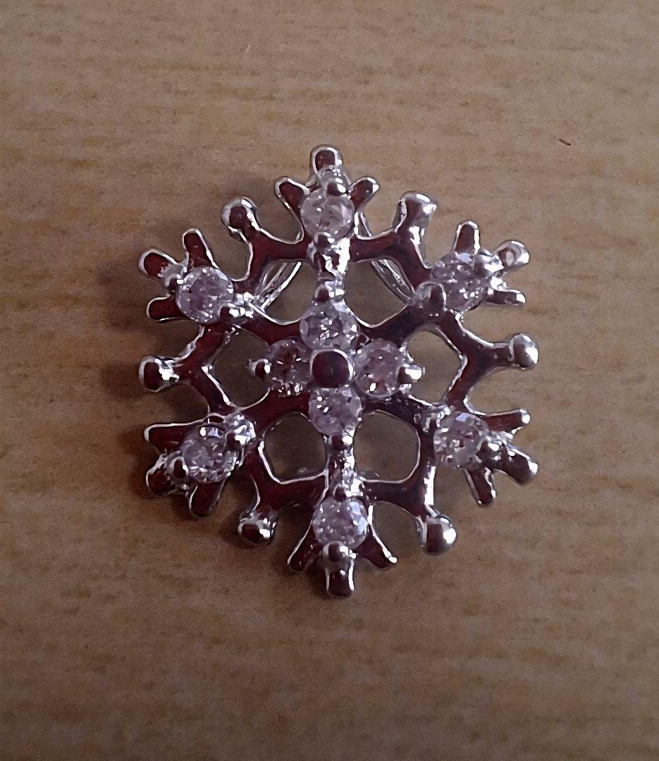 純プラチナ台　雪の結晶　ペンダントヘッド　0.1ct