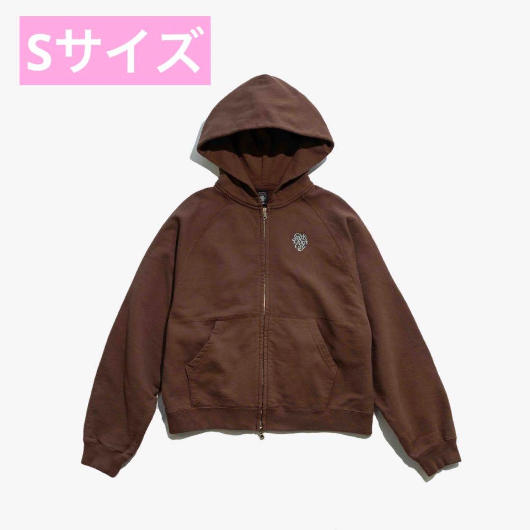 トップス GIRLS DON'T CRY ZIP SWEAT HOODIE BROWN