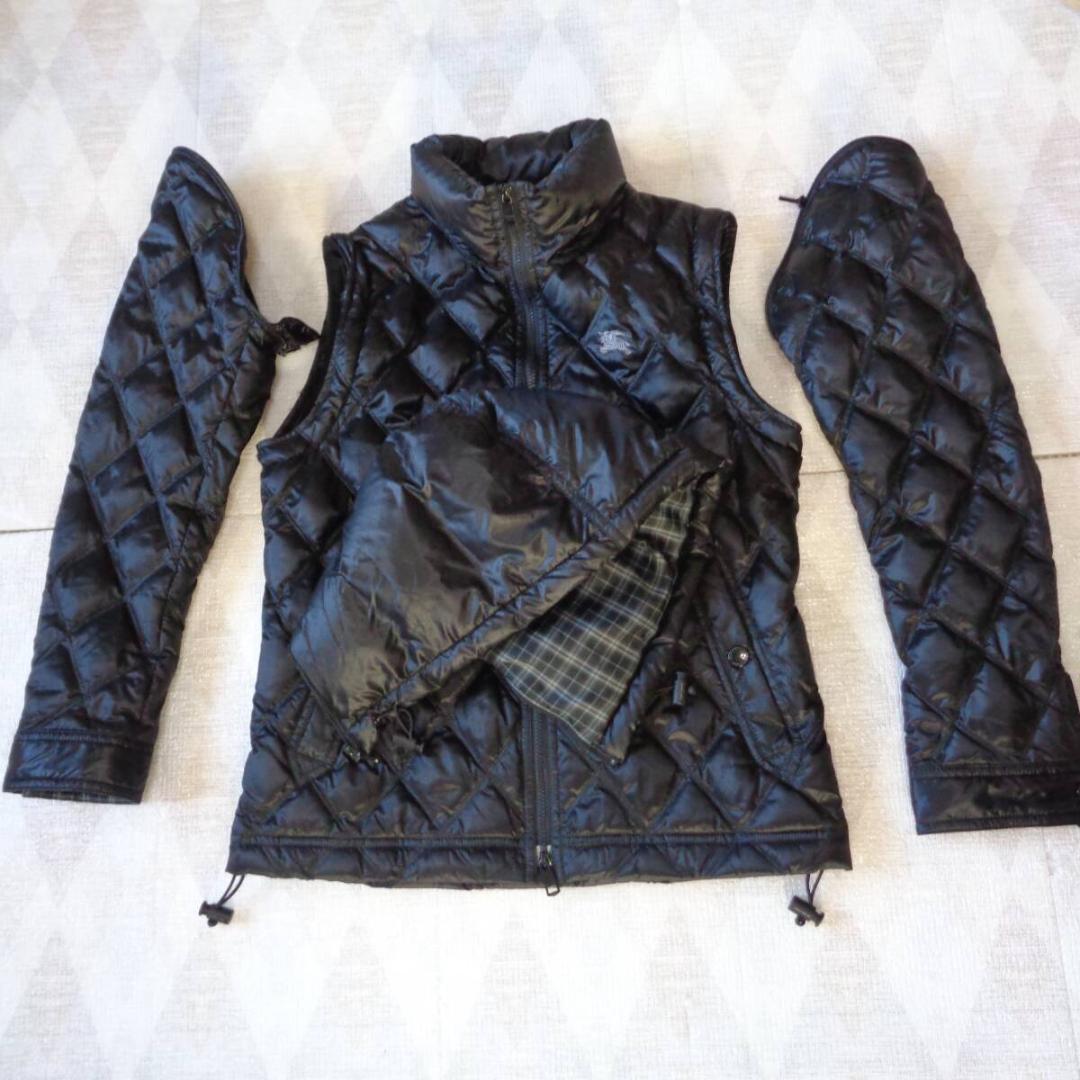 極美品　バーバリーブラックレーベル　4ＷＡＹ　ダウンジャケット　ＬＬ　黒