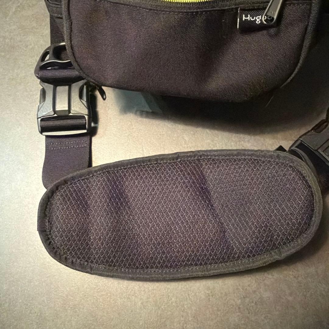 【あお】Hugoo ヒップシート　ブラック×イエロー　ハグー 箱無し