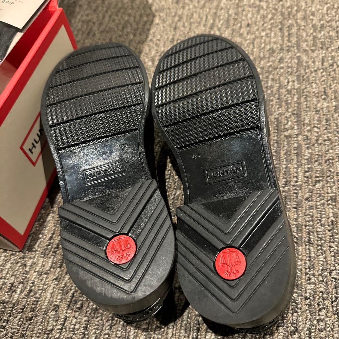 HUNTER レインシューズ レディース リファインド ボウ グロス ローファー