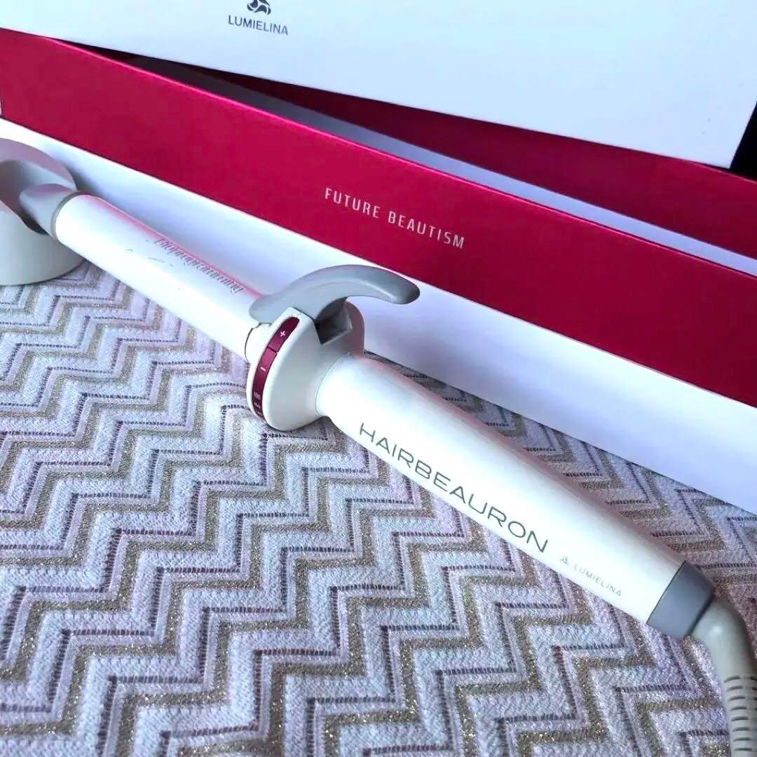 【動作保証】HAIRBEAURON カールヘアアイロン ホワイト ２６.５ｍｍ