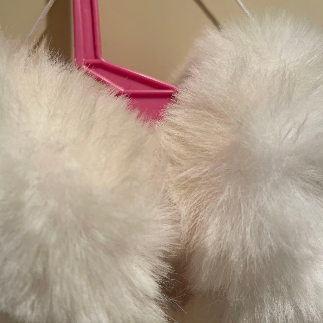 Amavel ハートケーブル編みニットポンチョ ホワイト 白