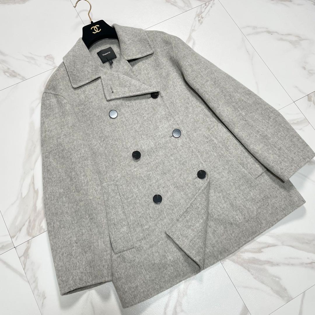 定価7.5万✨Theory セオリー ダブルブレストピーコート カシミヤ 近年