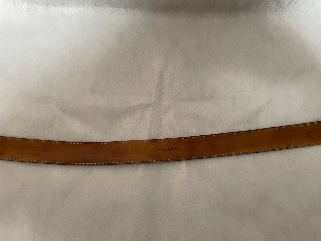 VACCARI　ヴァッカーリ　クロコダイル　クロコ　ベルト　ミディアムブラウン