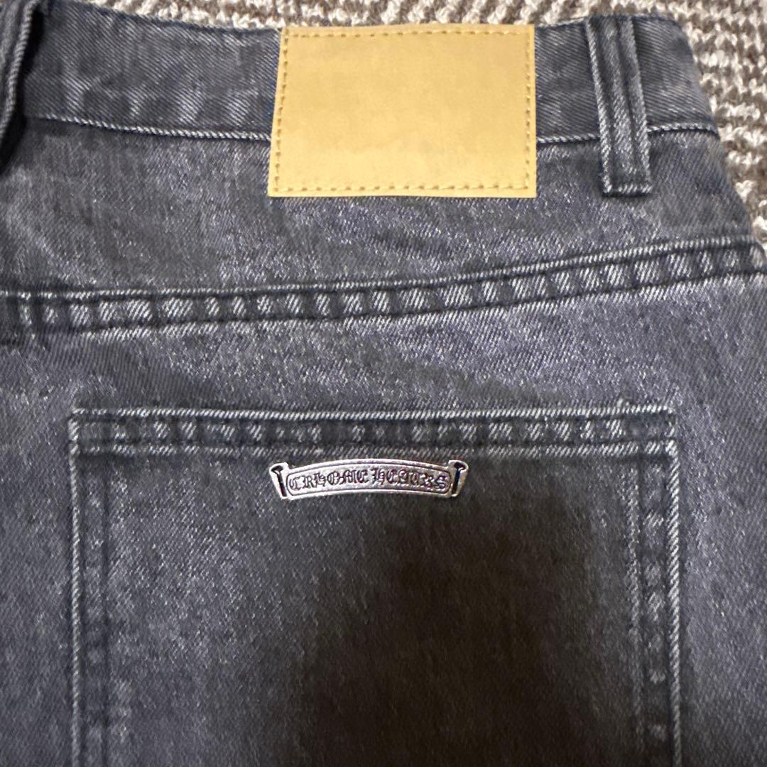 希少クロムハーツクロスパッチ グレー デニムパンツ