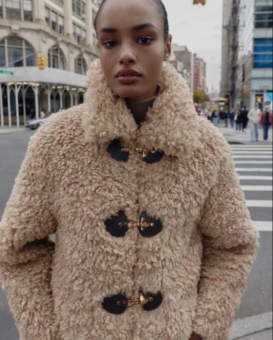 ZARA ザラ トグルボタン フェイクファージャケット S