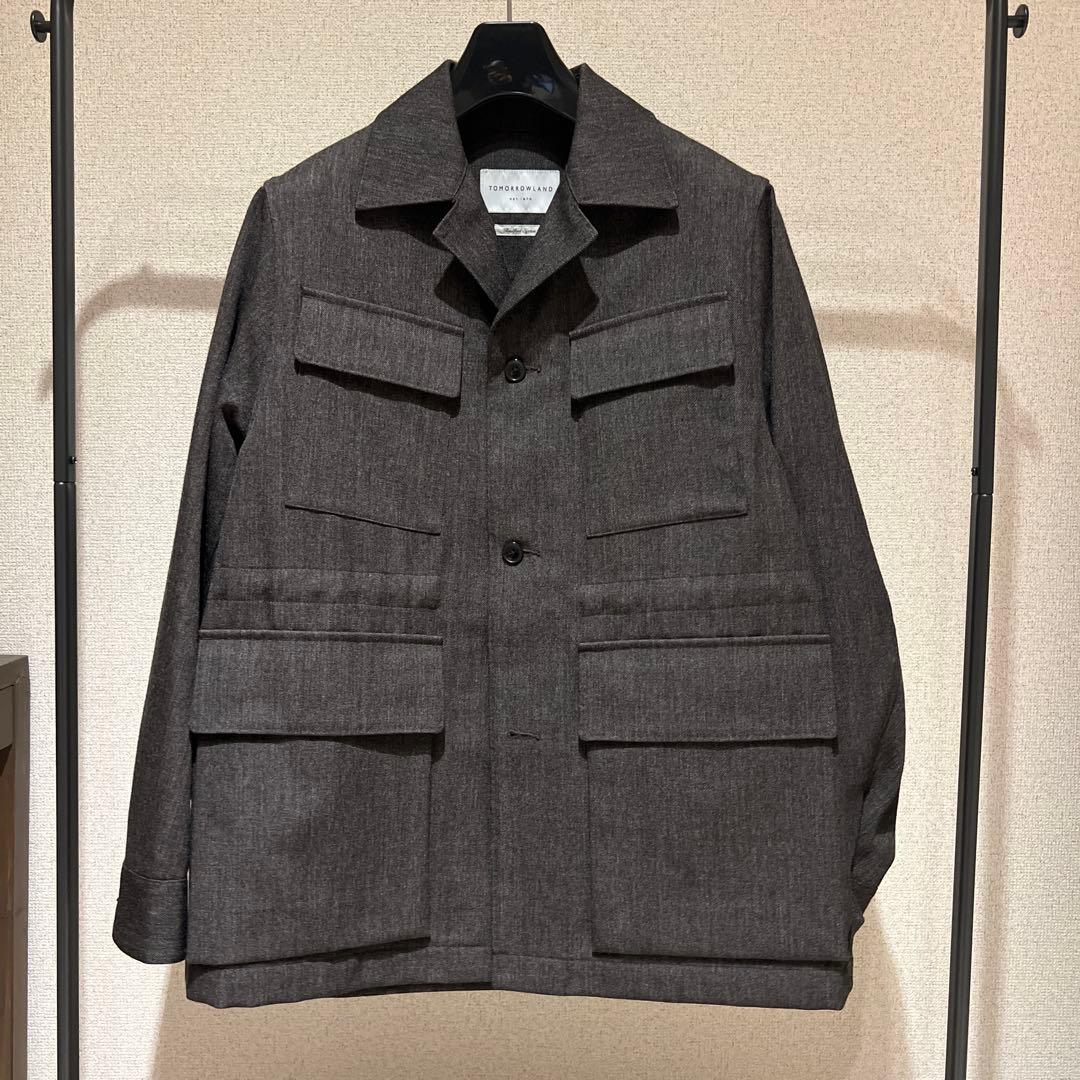 【TOMORROWLAND】シェットランドウールツイード サファリジャケット
