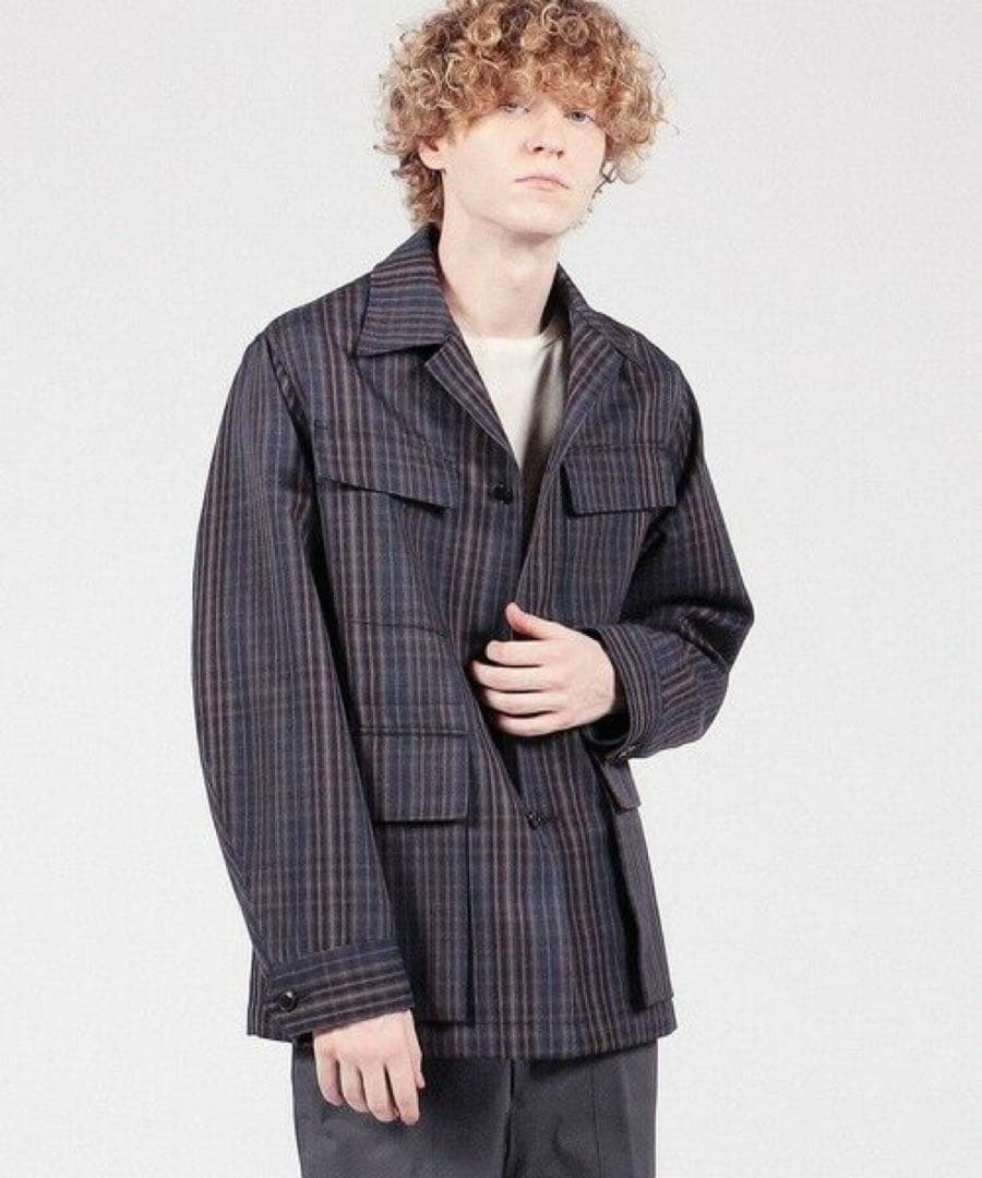 【TOMORROWLAND】シェットランドウールツイード サファリジャケット