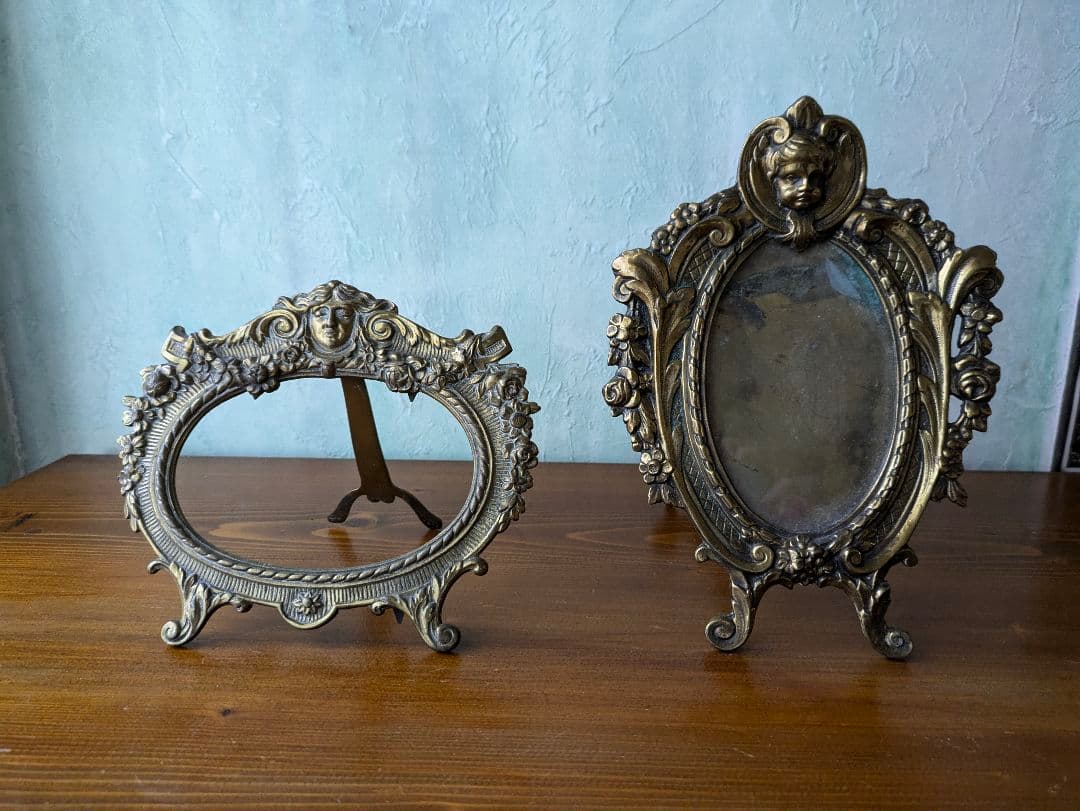 フランス、アンティーク、フォトフレーム、エンジェル、額