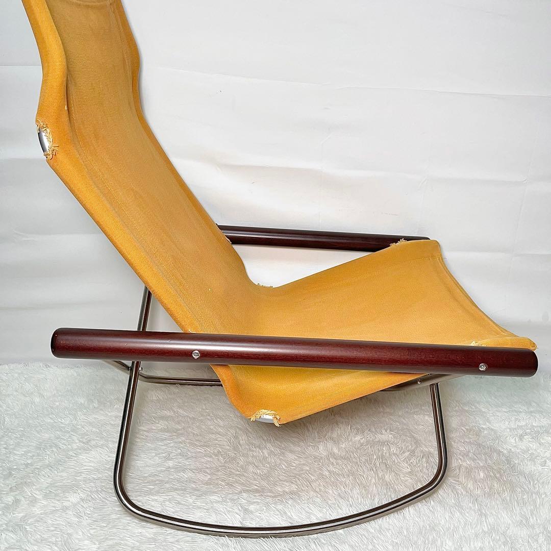 NychairX ニーチェアエックスオットマン付き オレンジ×ダークブラウン