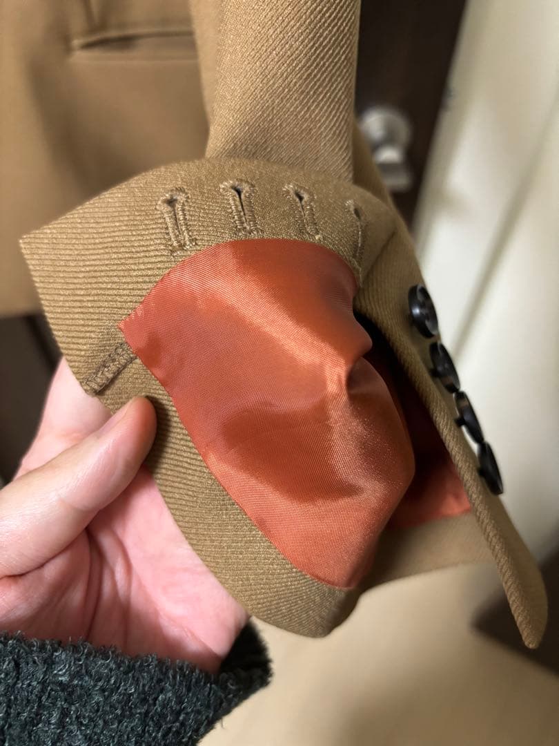 キャメル色 ダブルブレスト テーラードジャケット