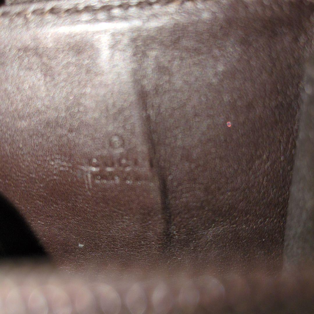 GUCCI 　グッチ　ケース　シマレザー　ラウンドファスナー　ブラウン