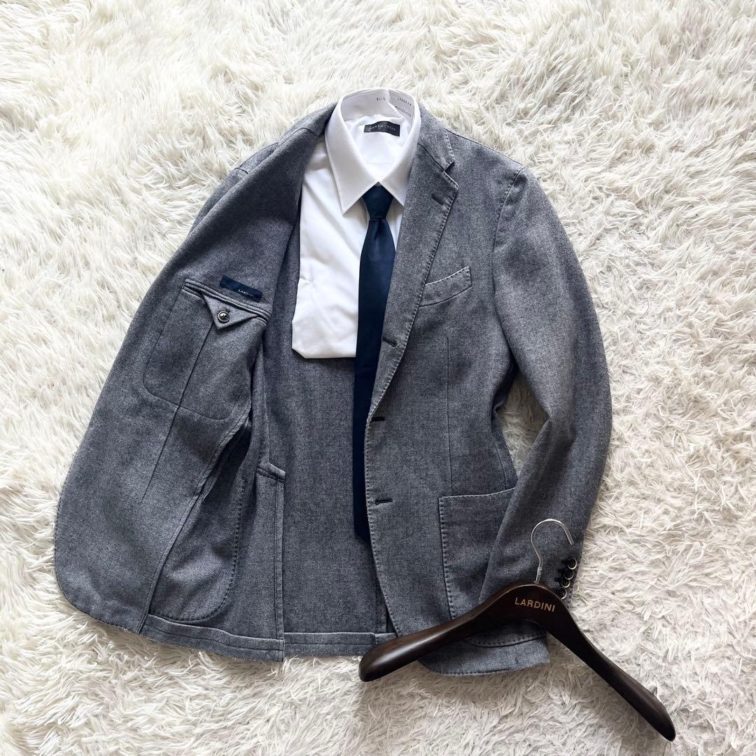 <美品>LARDINI グレー ウール ジャケット サイズ46