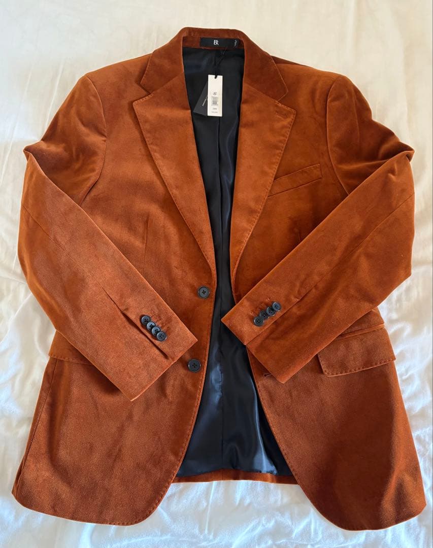 【新品4.5万】バナナリパブリック　オレンジ ベルベットジャケットLサイズ