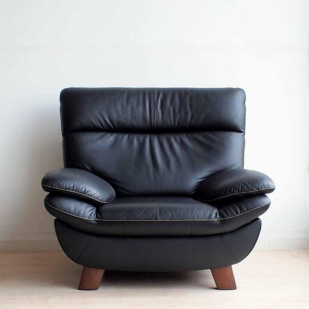 カリモク ZT83モデル 本革 ハイバックソファ 1人掛け B ZR24285