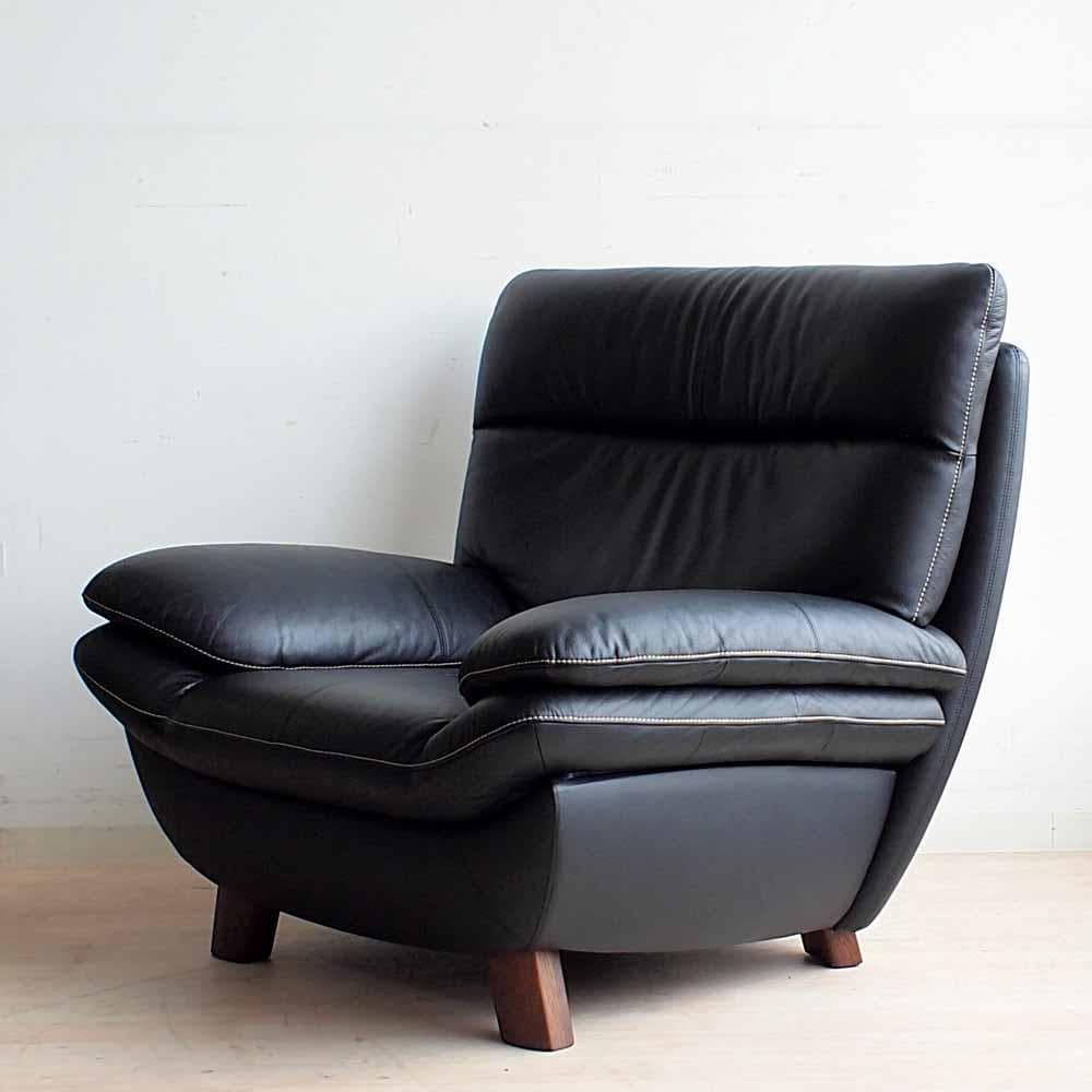 カリモク ZT83モデル 本革 ハイバックソファ 1人掛け B ZR24285