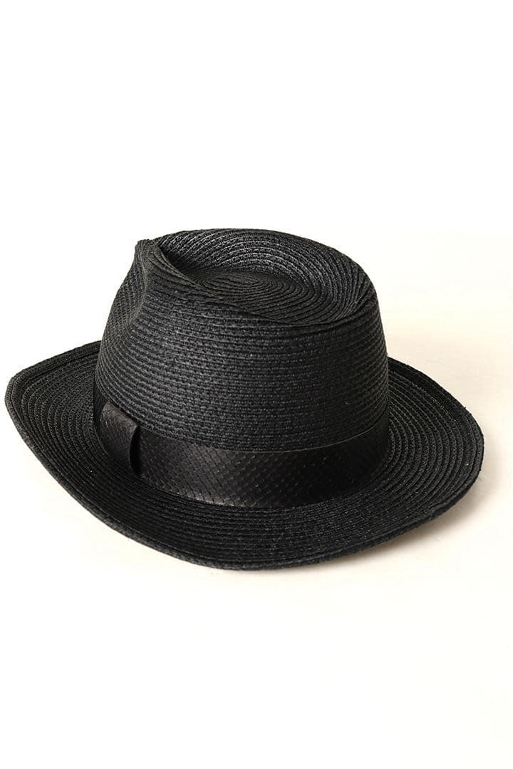 ☆専用出品 BACK LASH バックラッシュ 黒 パイソンレザーストローハット