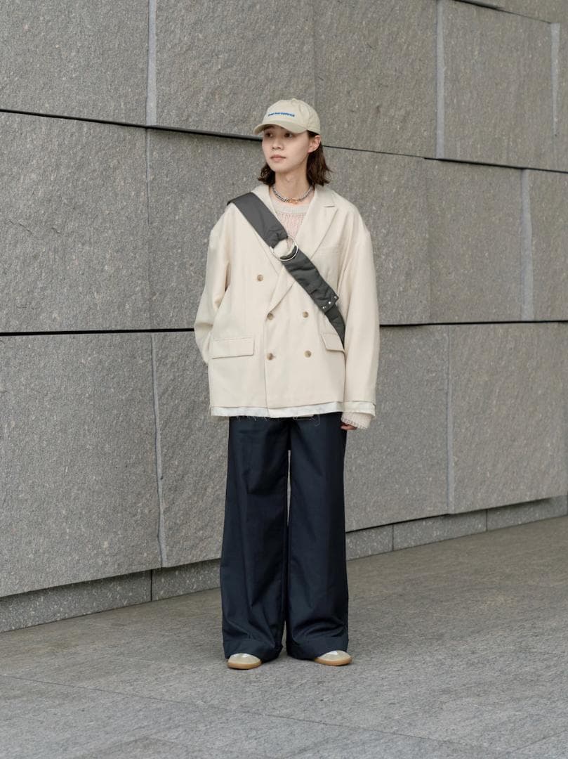 ジャケット・アウター Oversize double-breasted cut off jacket