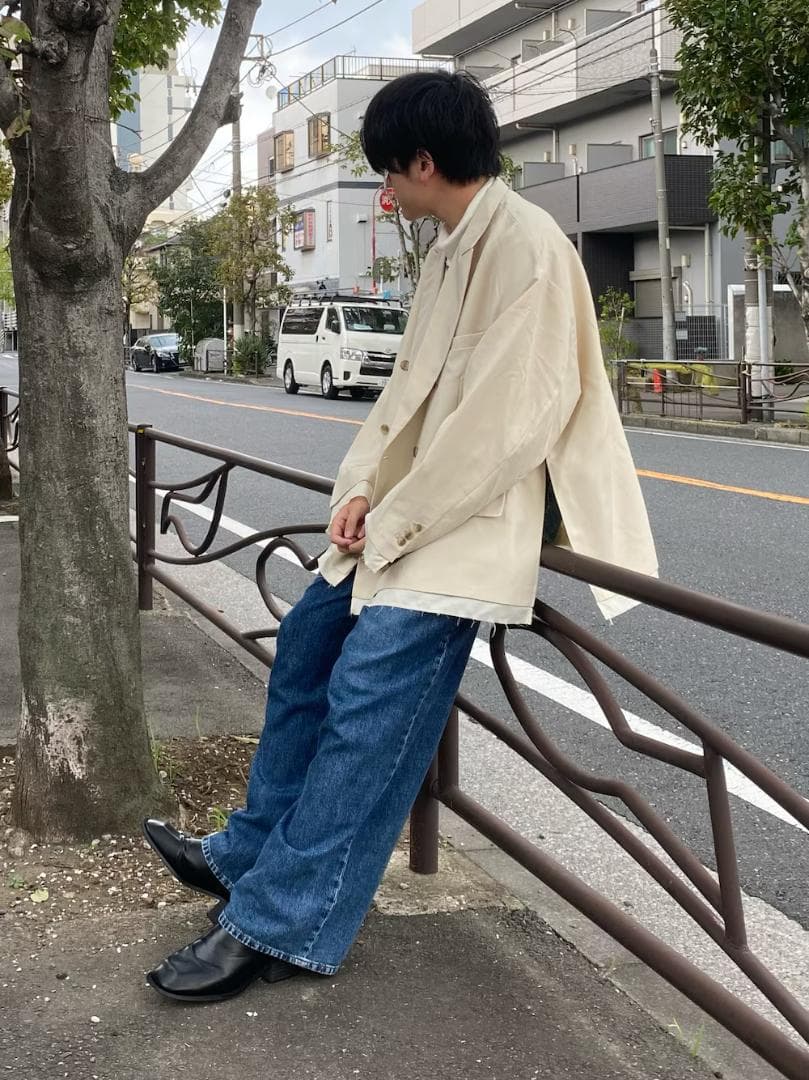 ジャケット・アウター Oversize double-breasted cut off jacket