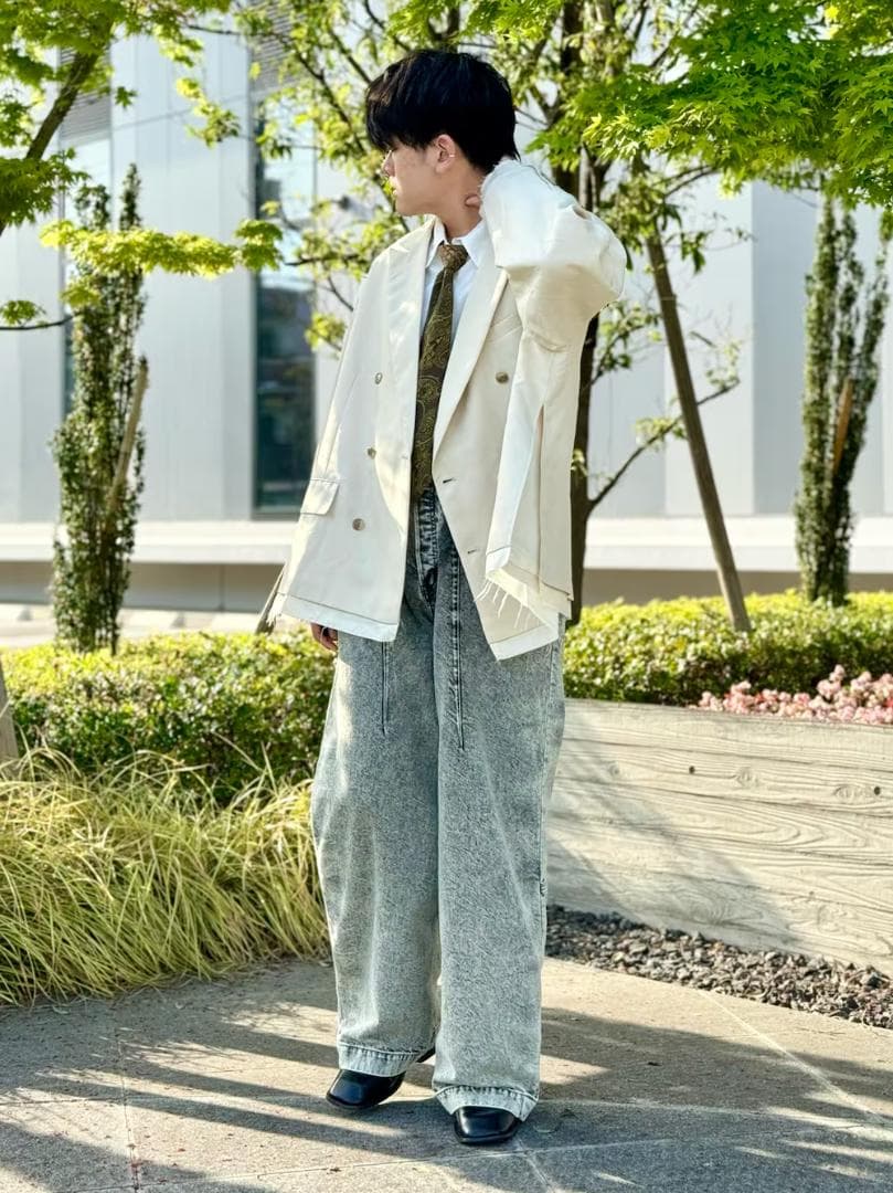 ジャケット・アウター Oversize double-breasted cut off jacket