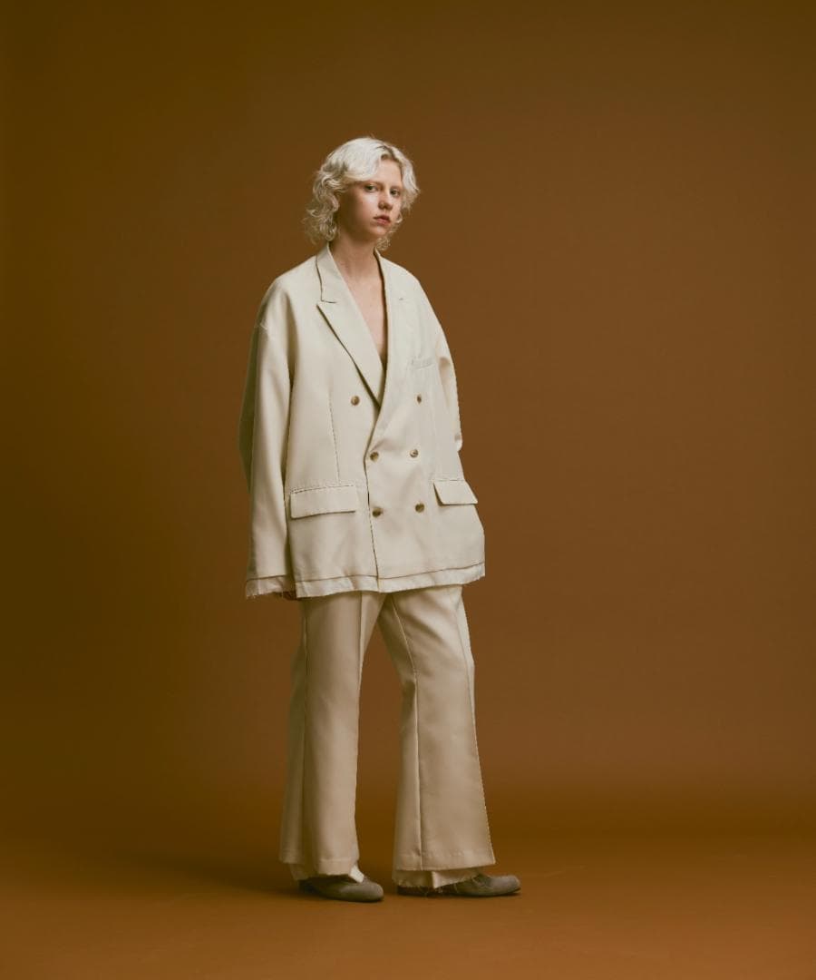 ジャケット・アウター Oversize double-breasted cut off jacket